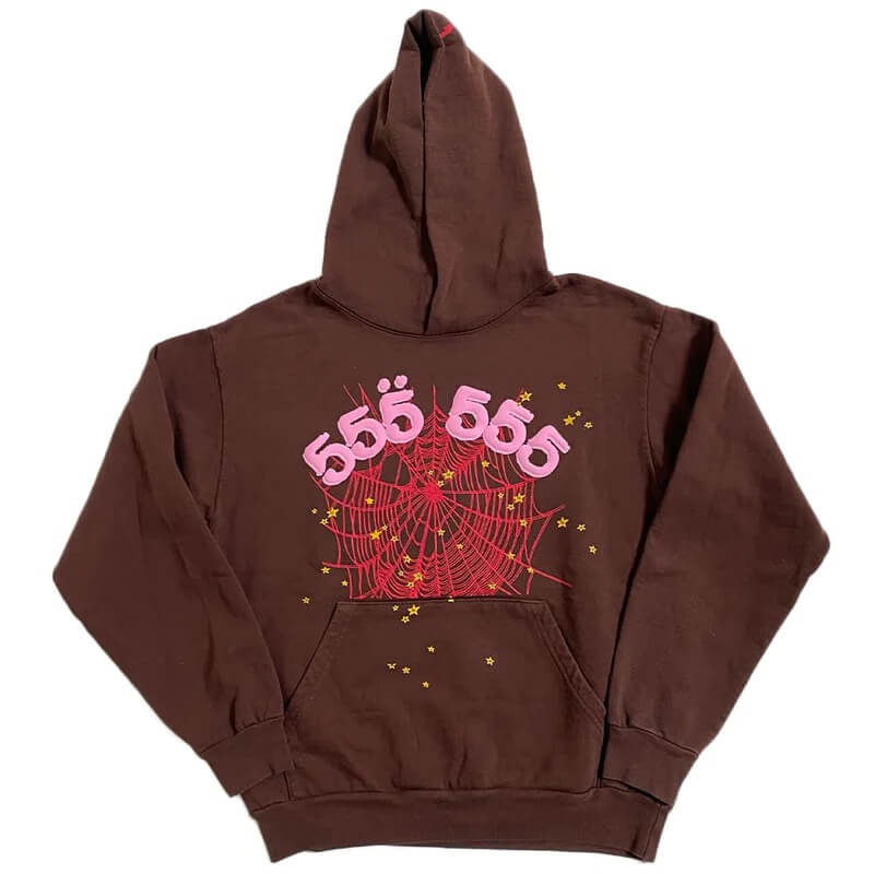 555 Printed Hoodie – Brown 555 Printed Hoodie – Brown