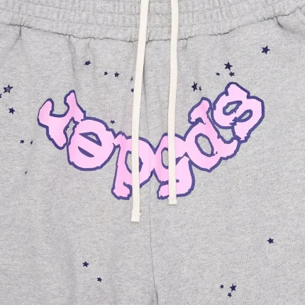 Sp5der OG Web Logo Sweat Short Heather Grey (1)