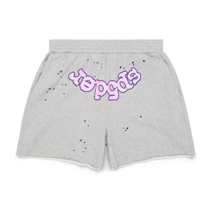 Sp5der OG Web Logo Sweat Short Heather Grey (2)